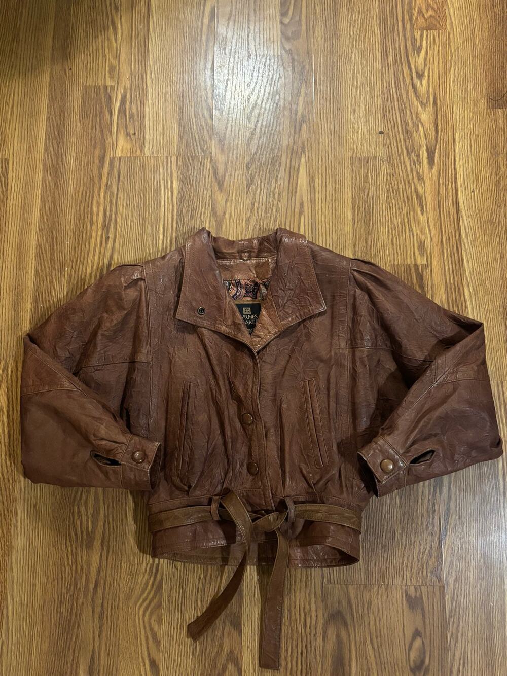 Vintage Byrnes and Baker Brown Leather Bomber Fall/Winter Distressed Coat/Jacket